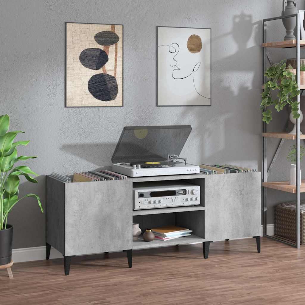 Armadietto per dischi in vinile, 121 x 38 x 48 cm, in legno con gambe in metallo, per LP e dischi in vinile, utilizzabile come mobile per TV o ausilio