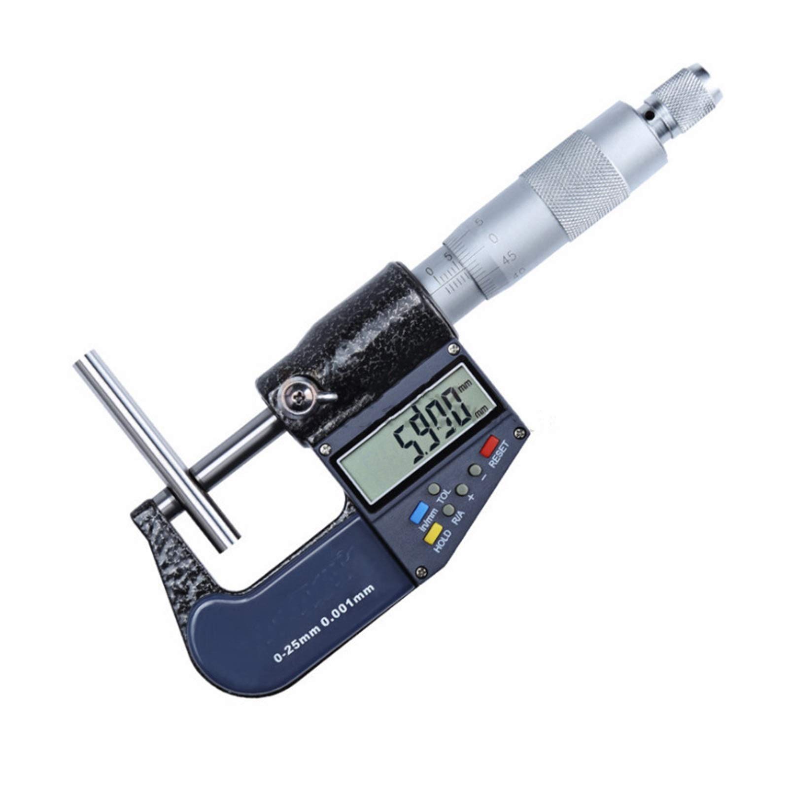 Micrómetro 0.001mm Micrómetro Exterior 0-25mm Micrómetro Digital Calibrador Medidor Micrómetro Micrómetro Carburo Medida Medida Herramientas (Color : Multifunction 0 25mm)