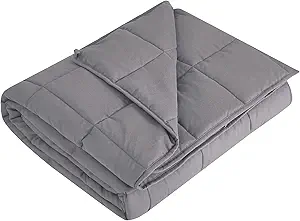 L'AGRATY Weighted Blanket Kids- 40"x60" 7lbs Cooling Breathable Heavy Blanket Microfiber Material with Glass Beads All-Season Summer Fall Winter Soft Thick Comfort