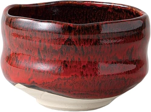 エールネット(Ale-net) 抹茶碗 φ12.6×H8.2cm 天目紅流し抹茶碗 抹茶茶碗 茶道 茶道具 陶器 美濃焼 日本製