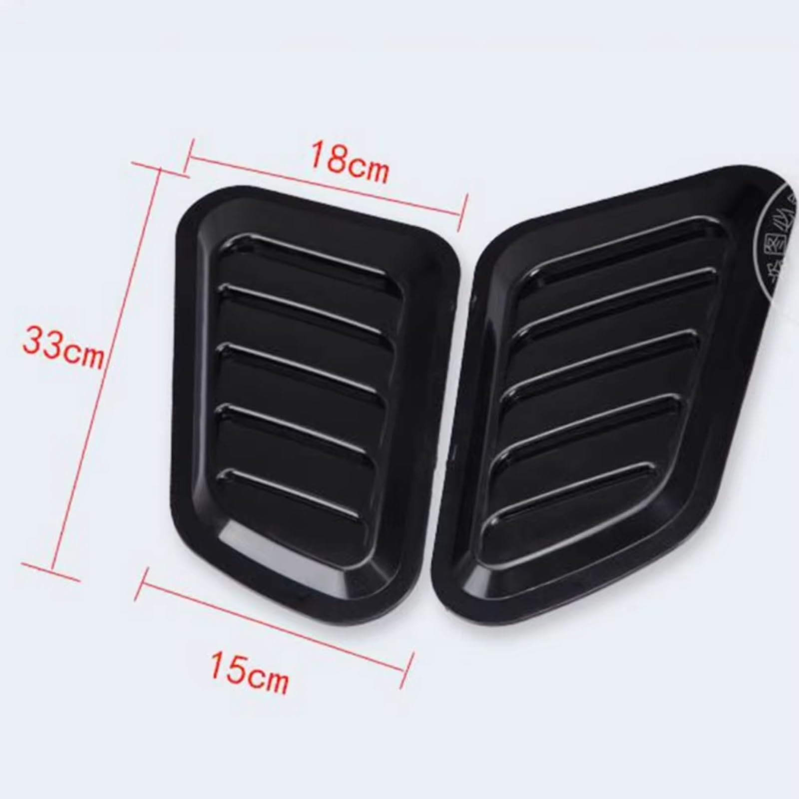 Motorhaube Lüftungsgitter 2 Stück Universal Auto Dekorativer Luftstrom-Einlass Scoop Für Turbo Motorhaubenlüftung Abdeckung Haube Tuning-Teile Zubehör(Black1)