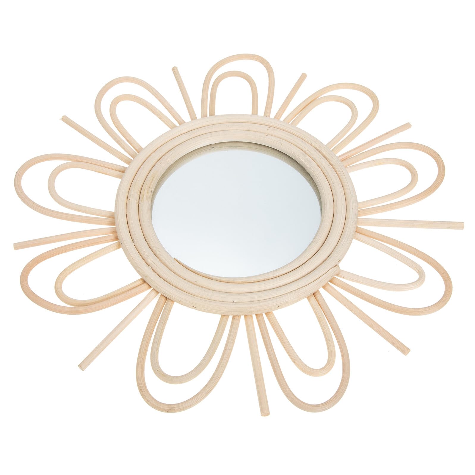 Miroir en rotin fait main ornement mural chaleureux pour inviter la nature dans votre salon