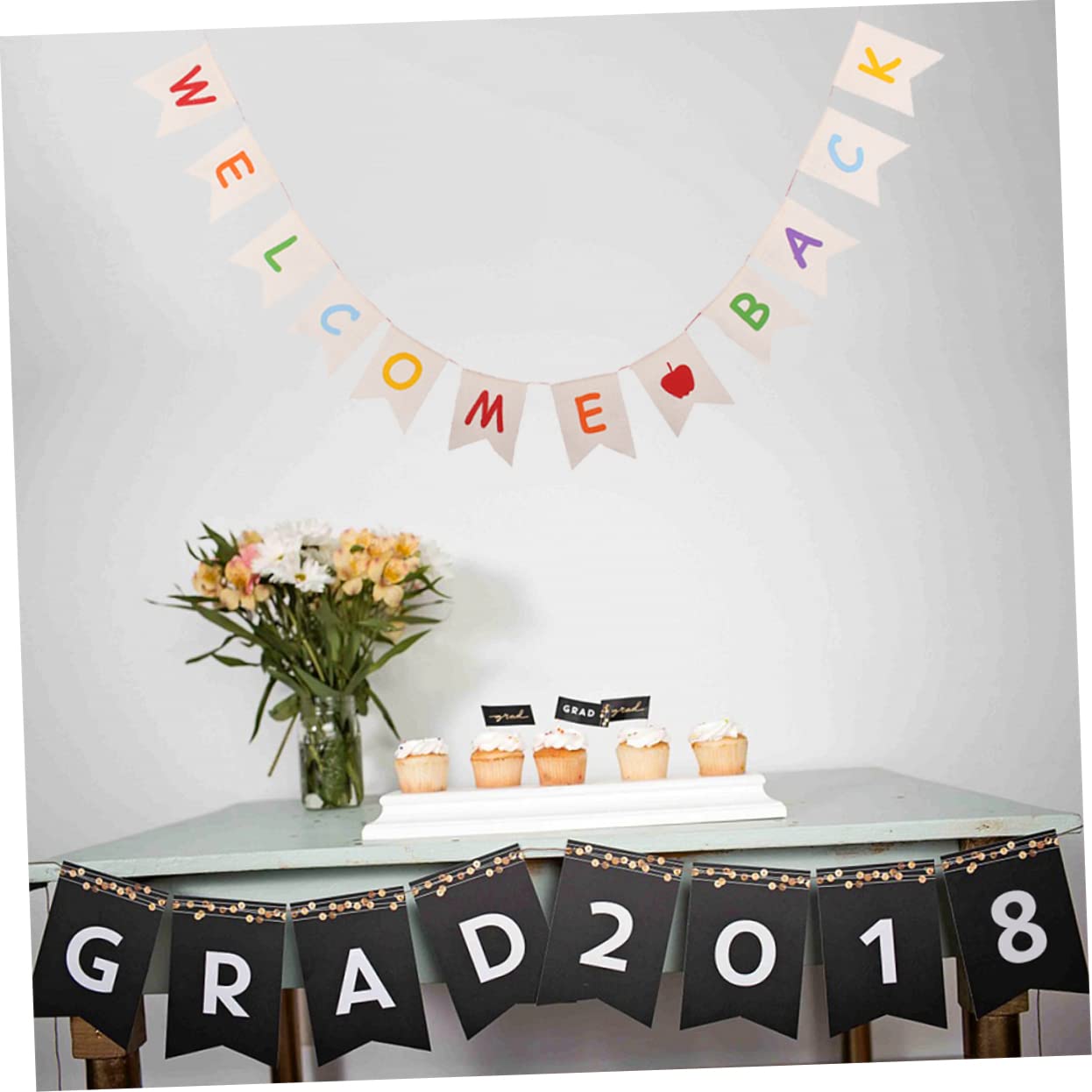 EXCEART 3pezzi Banner Juta Welcome Back Con Lettere Decorative Per Feste Scolastiche e Decorazioni Per Ingressi Per Eventi Interni Ed Esterni Addobbo e Divertente Per Scuole e Case
