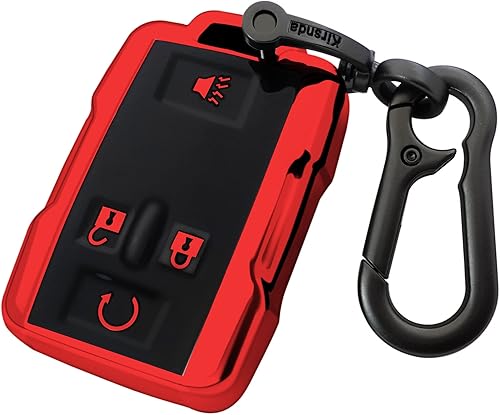 Miniatura 7 de Kirsnda Funda para llavero Chevrolet con llavero, carcasa de TPU suave, 4 botones para GMC Chevy, Colorado, Silverado Suburban, Tahoe, Silverado