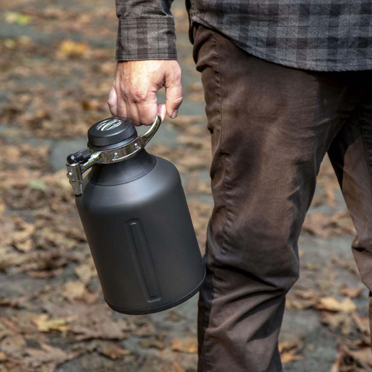 GrowlerWerks uKeg Go - Dispensador de bebidas carbonatadas para cerveza, soda, sidra, Kombucha y cócteles, 120 onzas, tungsteno