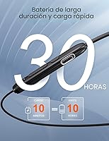 Vista 2 de Auriculares Bluetooth Rythflo, auriculares inalámbricos Bluetooth V5.2 con micrófono intra-auriculares banda magnética para el cuello 30 horas