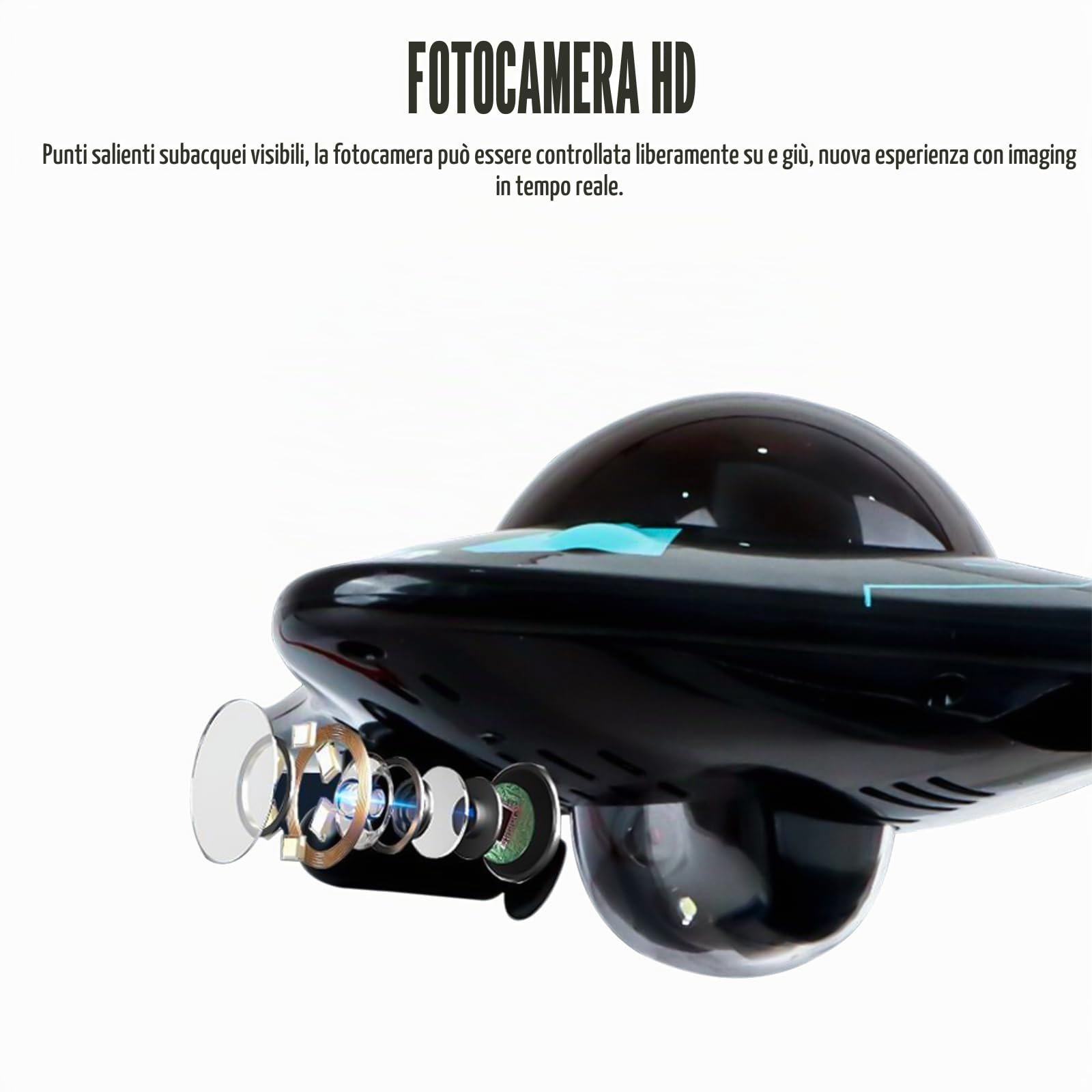 FiscaBarca RC con fotocamera App Controllo Senza Fili 6 CH Impermeabile per Piscine & Laghi Real-Time Shoot, RC Barca Ad Acqua Giocattolo per Adulti Ragazzi Ragazze Bambini