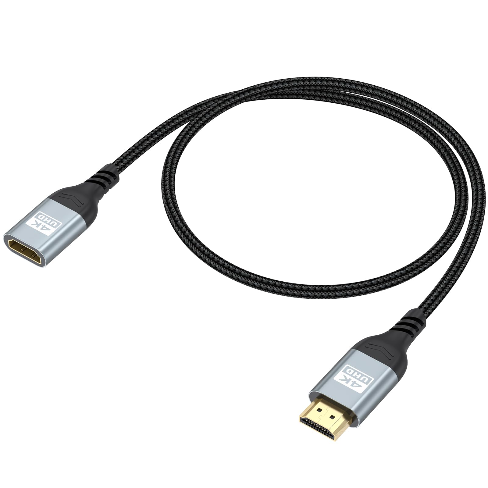 Cavo di prolunga HDMI 4K, 60 cm, cavo adattatore HDMI maschio a femmina, 4K a 60Hz, 2K, 1080P, ARC, HDR, 3D, compatibile con laptop, HDTV, monitor, Roku, Fire TV Stick, Xbox, PS5/PS4
