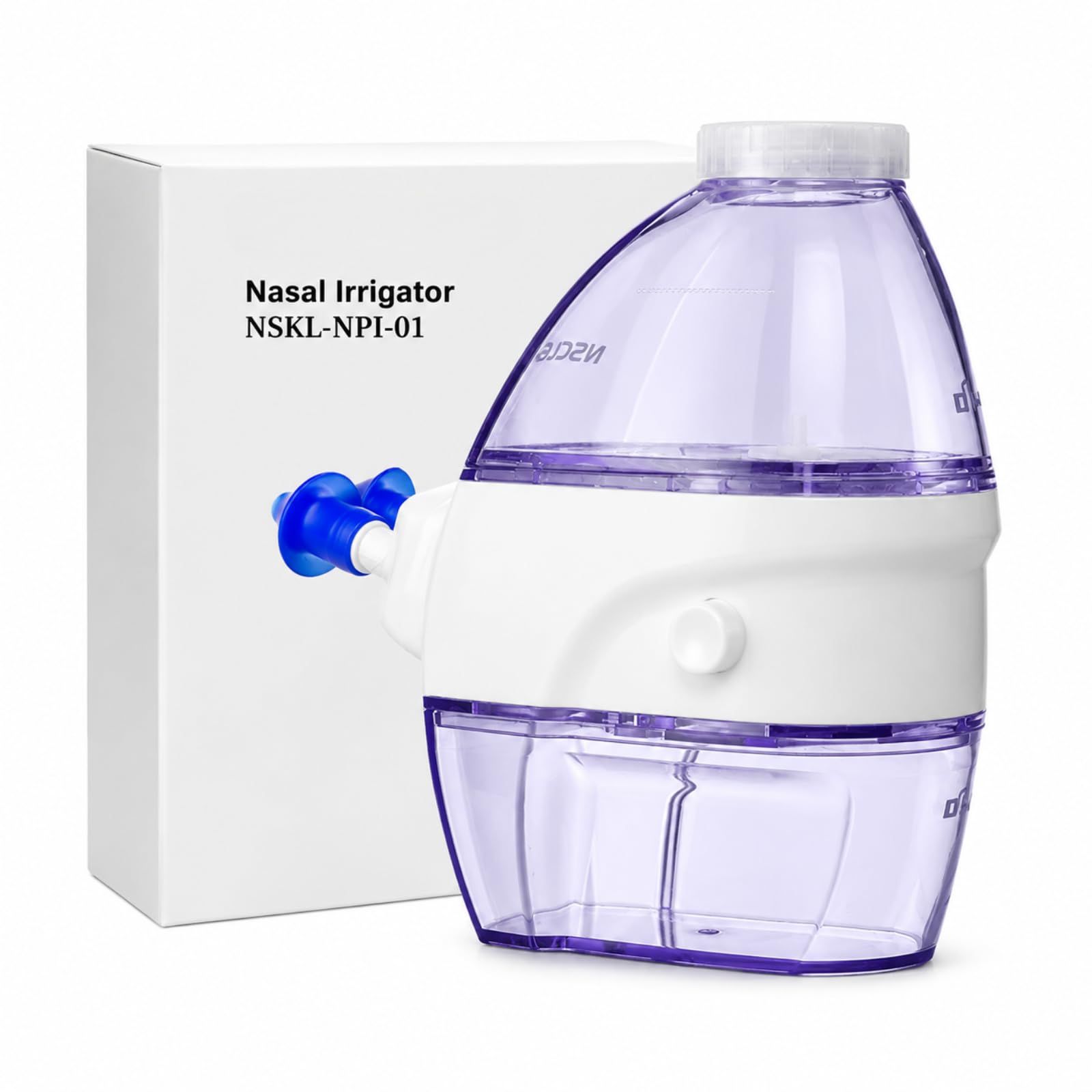 Irrigatore nasale elettrico, sistema di risciacquo salino con doppi ugelli e serbatoio dell'acqua per uso quotidiano, 1 pezzo