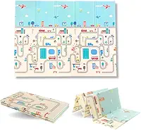 TAPETE TATAME INFANTIL EMBORRACHADO DOBRÁVEL MACIO 1,2x1,8M PISTA URSOS ESTAMPAS VARIADAS SENSORIAL (CIDADE/PISTA)