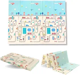 TAPETE TATAME INFANTIL EMBORRACHADO DOBRÁVEL MACIO 1,2x1,8M PISTA URSOS ESTAMPAS VARIADAS SENSORIAL (CIDADE/PISTA)