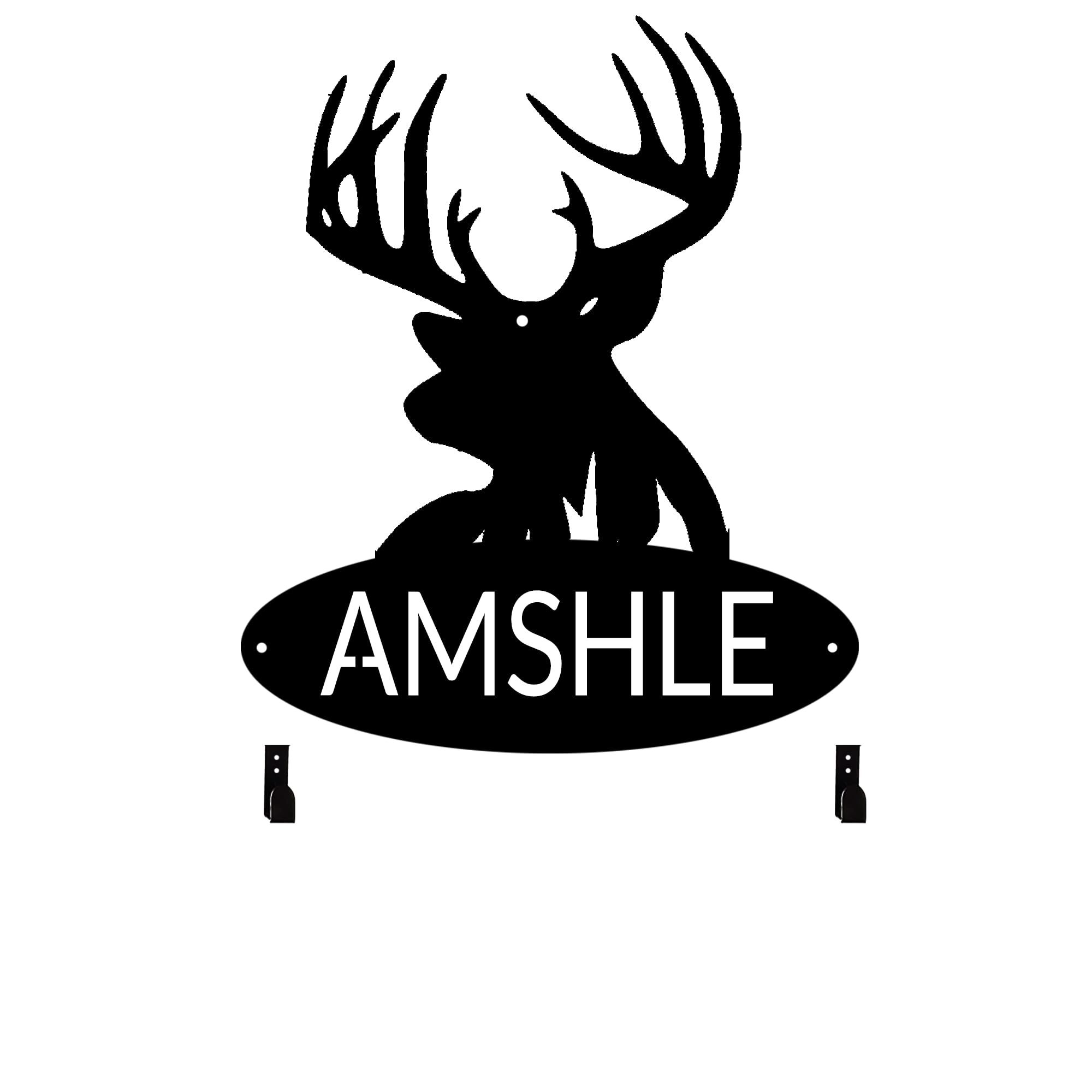 Large Personalized Metal Deer Head Morden Bow Holder,Elk Skull Wall Decor,Archery Deer Head Bow Rack With Custom Name Plate,Bow Hunting Rack Hunting Metal Sign, Gifts For Husband,Dad,Father Style 11