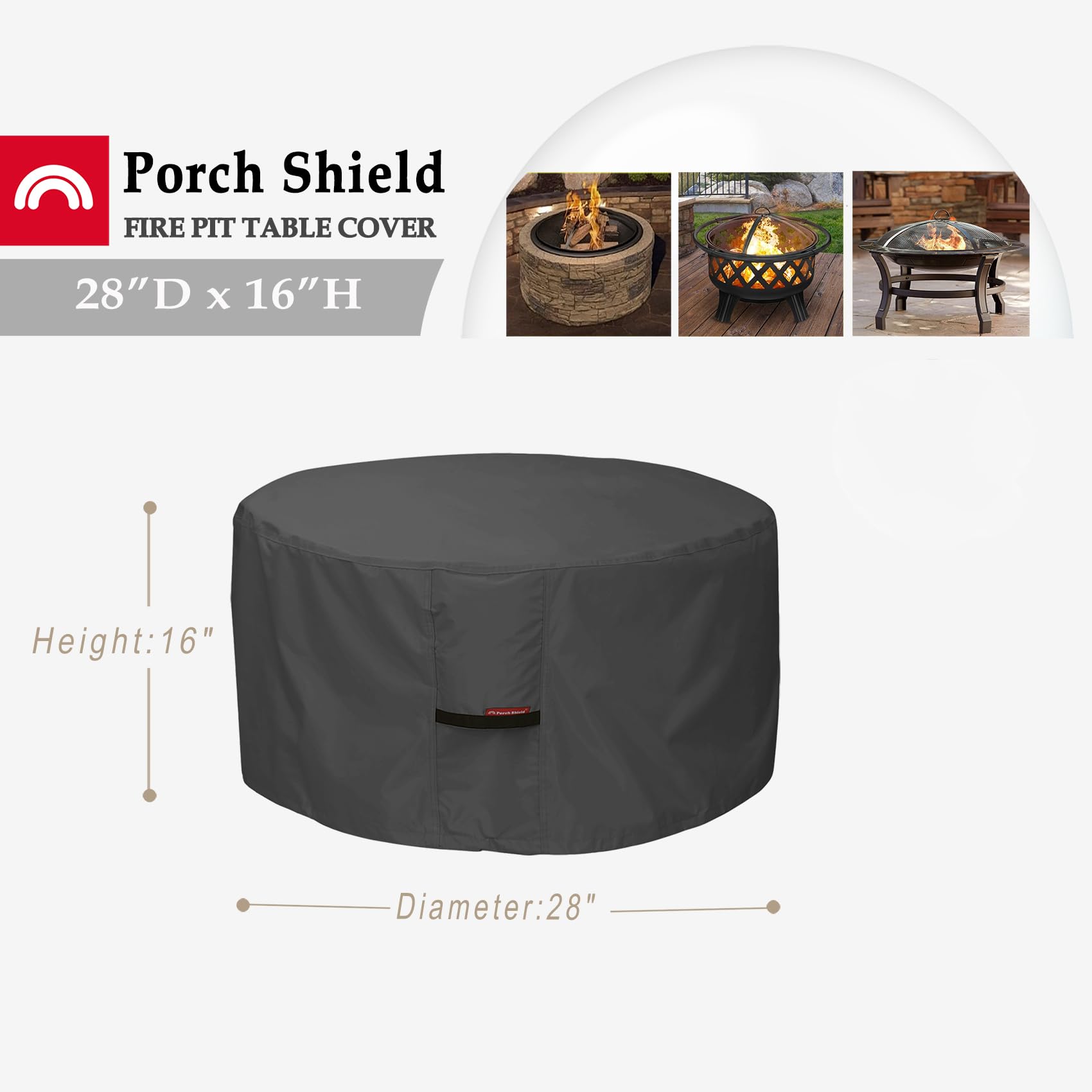 Fire Pit Cover Waterproof 600D Heavy Duty Round Patio — free download