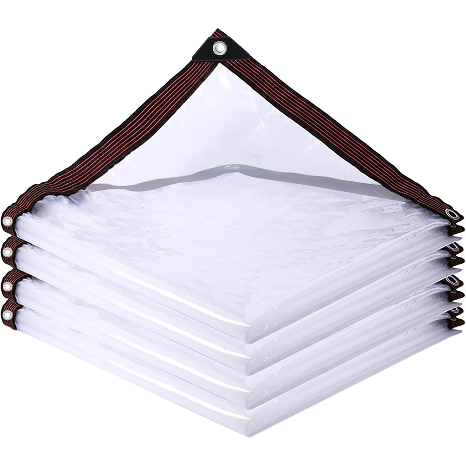Cenhadam Clear Tarp with Grommets 4x6 ft,10 Mil Waterproof Vinyl