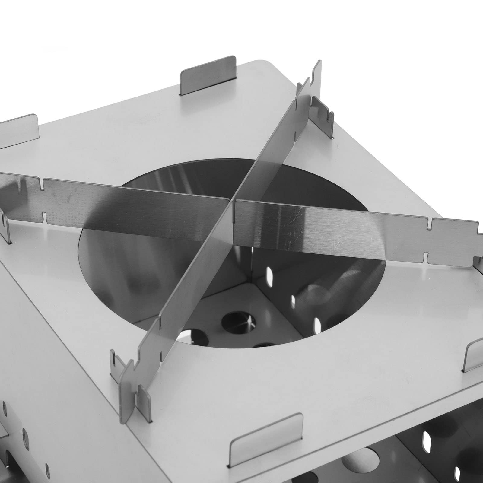 Portable Stainless Steel Wood Burning Stove Windproof Outdoor Camping Stove for Backpacking Hiking - Lightweight Foldable Design for 1-2 People