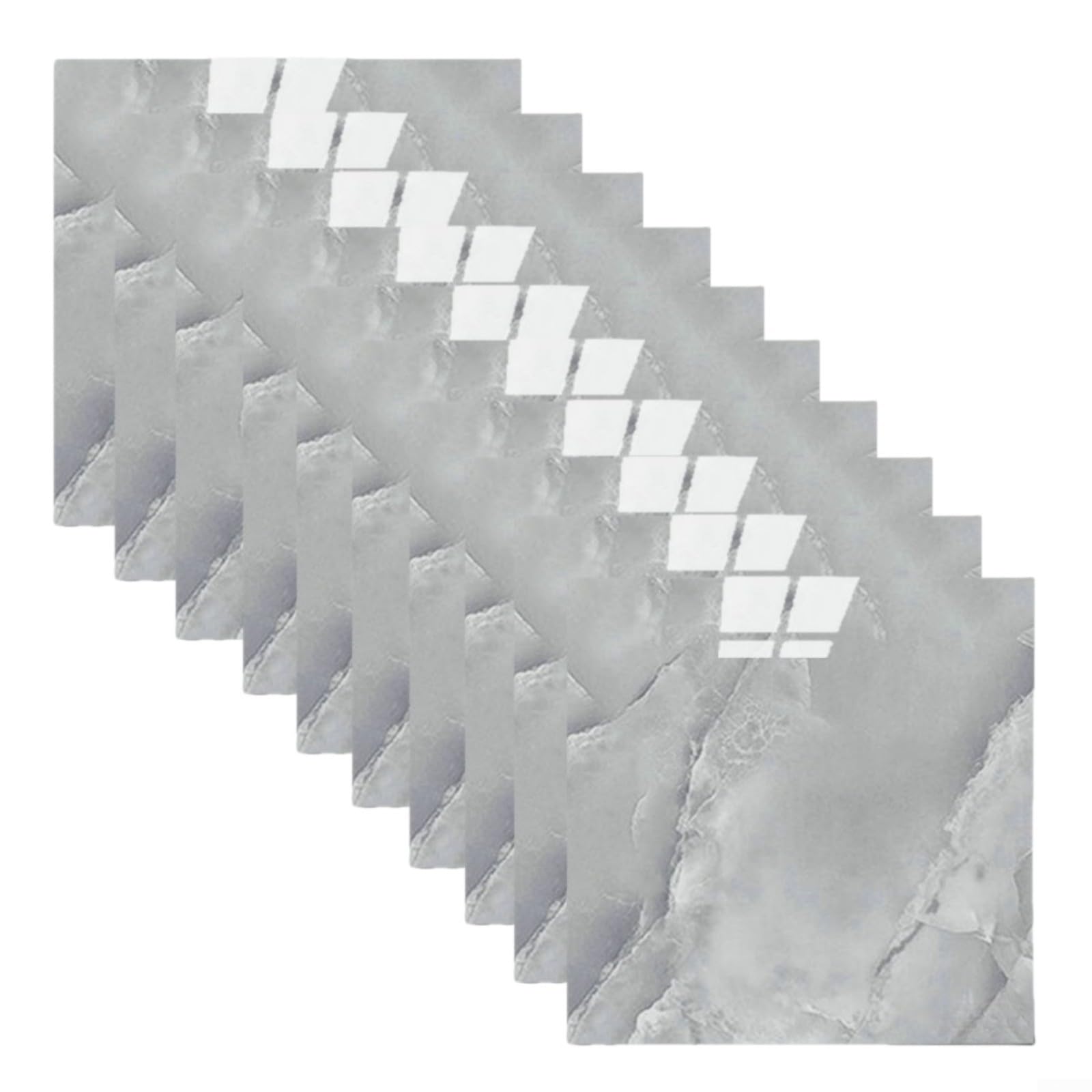 10PCS 30x30CM Peel and Wall Tiles Marble XPE Self-Adhesive Waterproof Decals for Kitchen Bathroom Backsplash Decor(Gray)