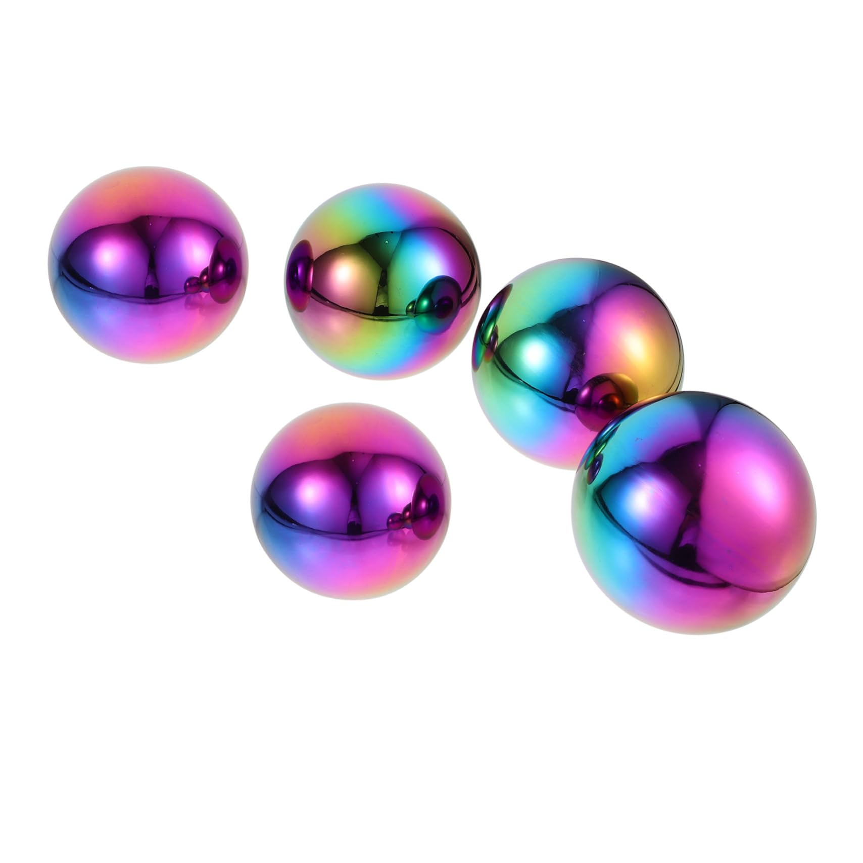 Sfera Decorativa Riflettente in Acciaio Inox 304 da Giardino 100mm, Set 5 Pezzi Colorate per Esterni, Globo Lucido Vuoto per Fotografia e Ornamento Creativo