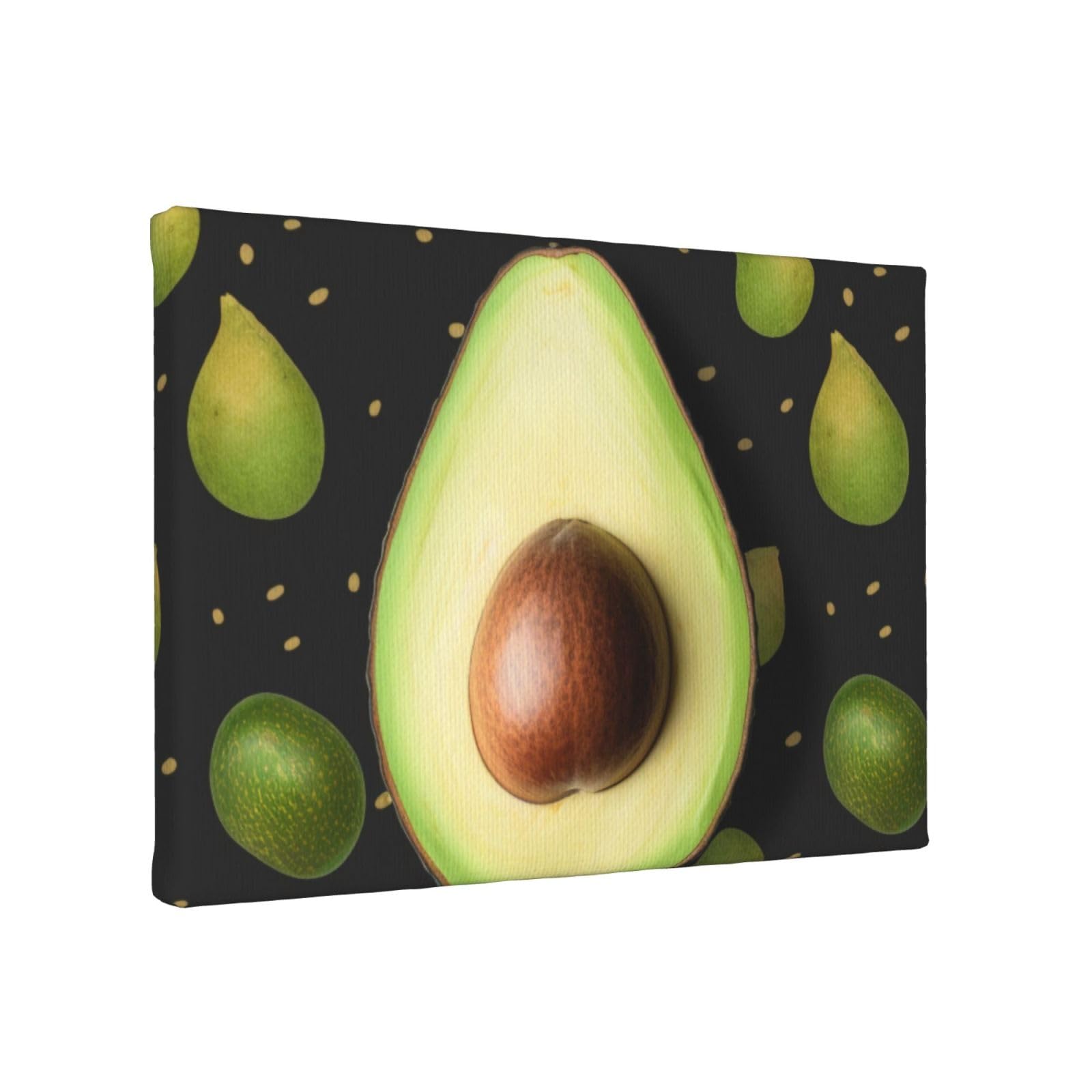 YKLJG Avocado Printed Wall Art Canvas Painting 30x20 CM Wooden Framed Picture Painting Artwork Prints for Bedroom Kitchen Home Office Decor