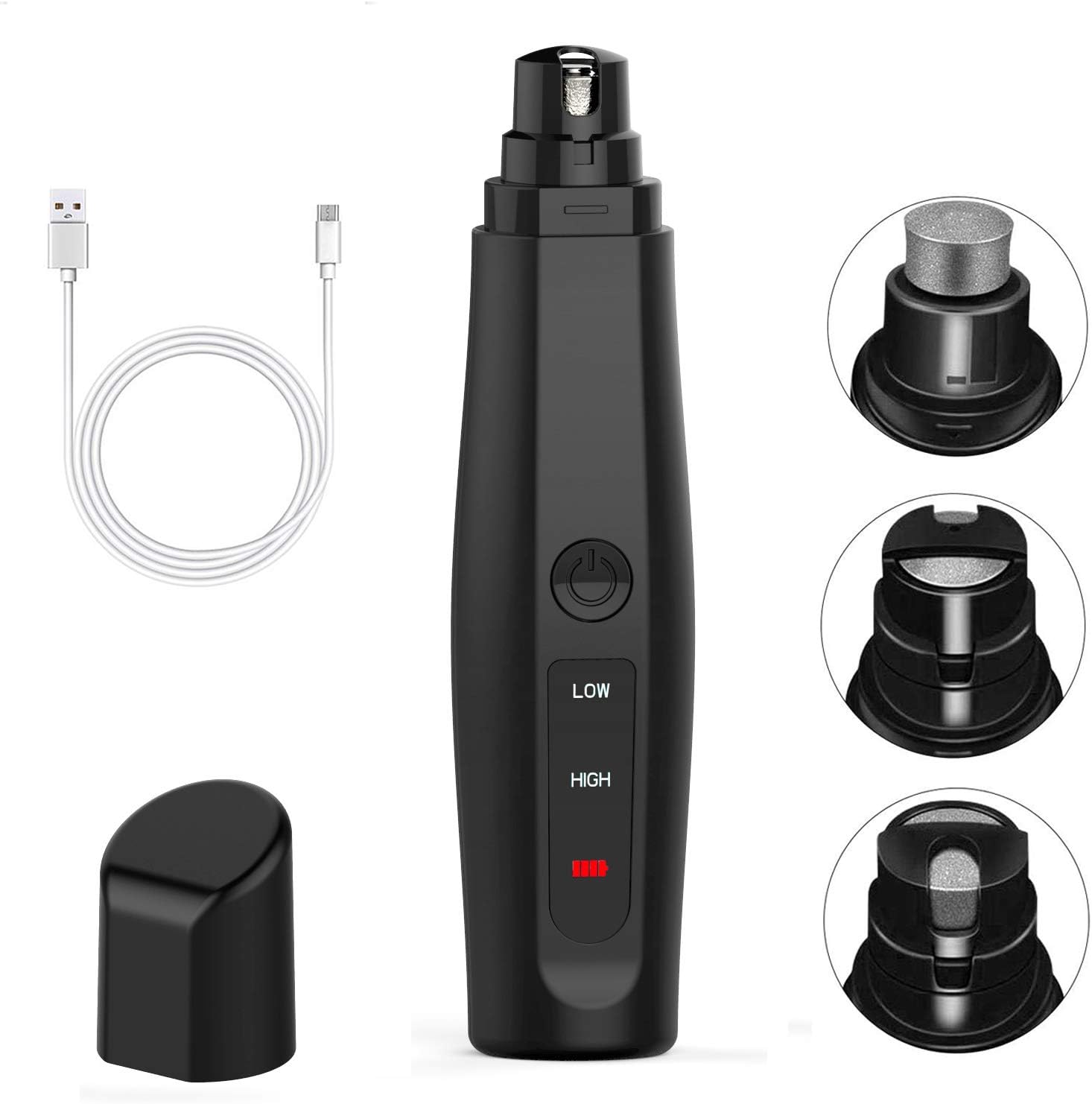 Dog Nail Grinder Upgraded, Pet Nail Grinder Electric Rechargeable Cat Nail Trimmer Painless Paws Grooming & Smoothing for Small Medium…