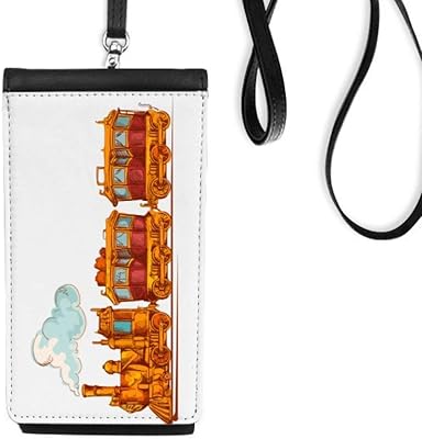 Cartoon Train Britain Country Culture Phone Wallet Purse Hanging Mobile Pouch Black Pocket