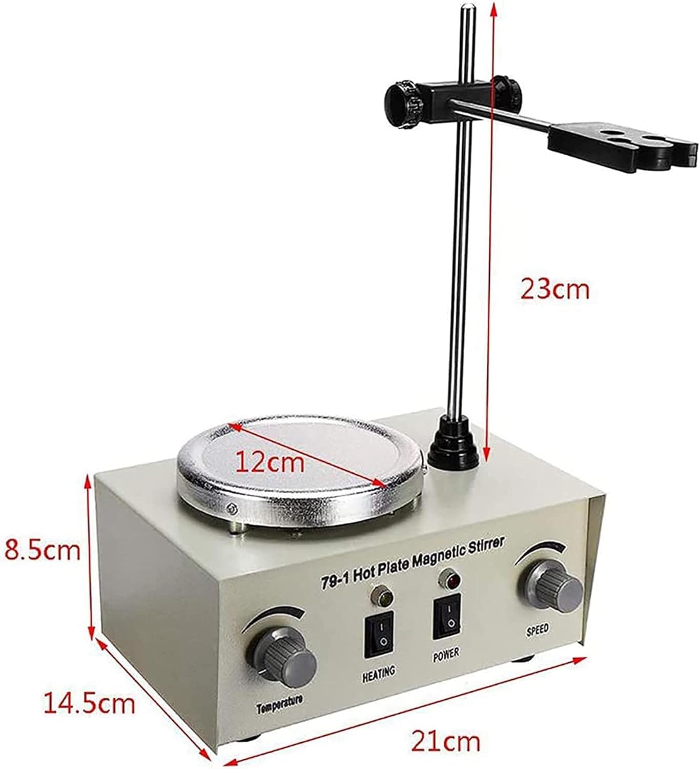 Magnetischer Heizrührer, 1000 ml elektromagnetischer Heizrührer, einstellbare Temperatur und Geschwindigkeit, Heizplatte aus Aluminiumlegierung, professionelle Laborausrüstung, für das Schul
