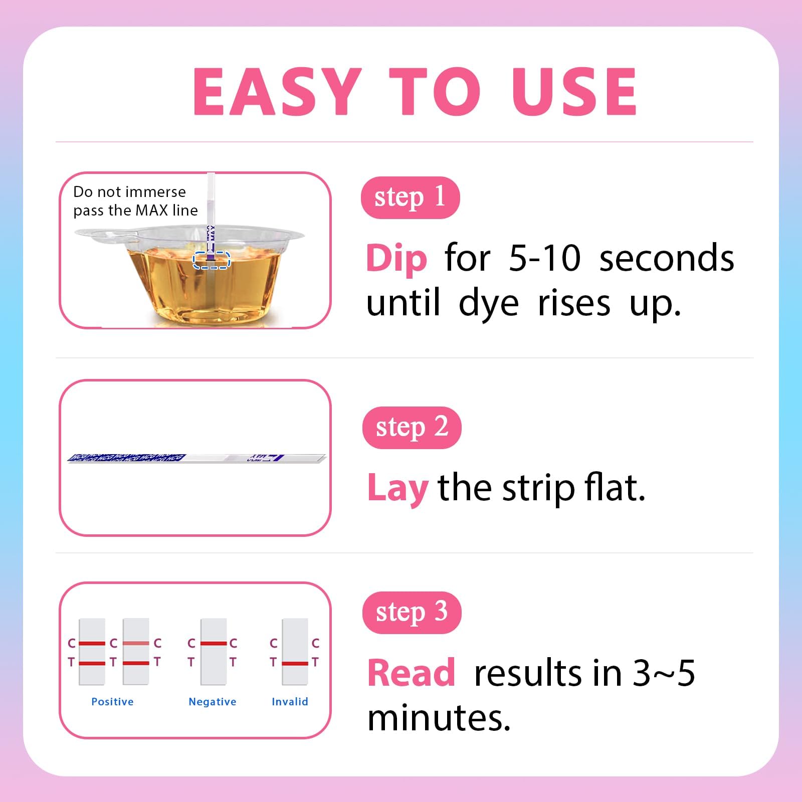 30 Pack Pregnancy Test Strips, Portable pregnancy tests strip, Pregnancy Test Strips for Early Detection, Rapid detection within 3-5 minutes, Reliable Results at Home - 3