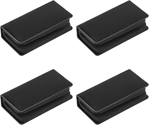 Abrazaderas magnéticas de vidrio de 4 piezas, 1.57 x 0.83 x 0.41 pulgadas, color negro