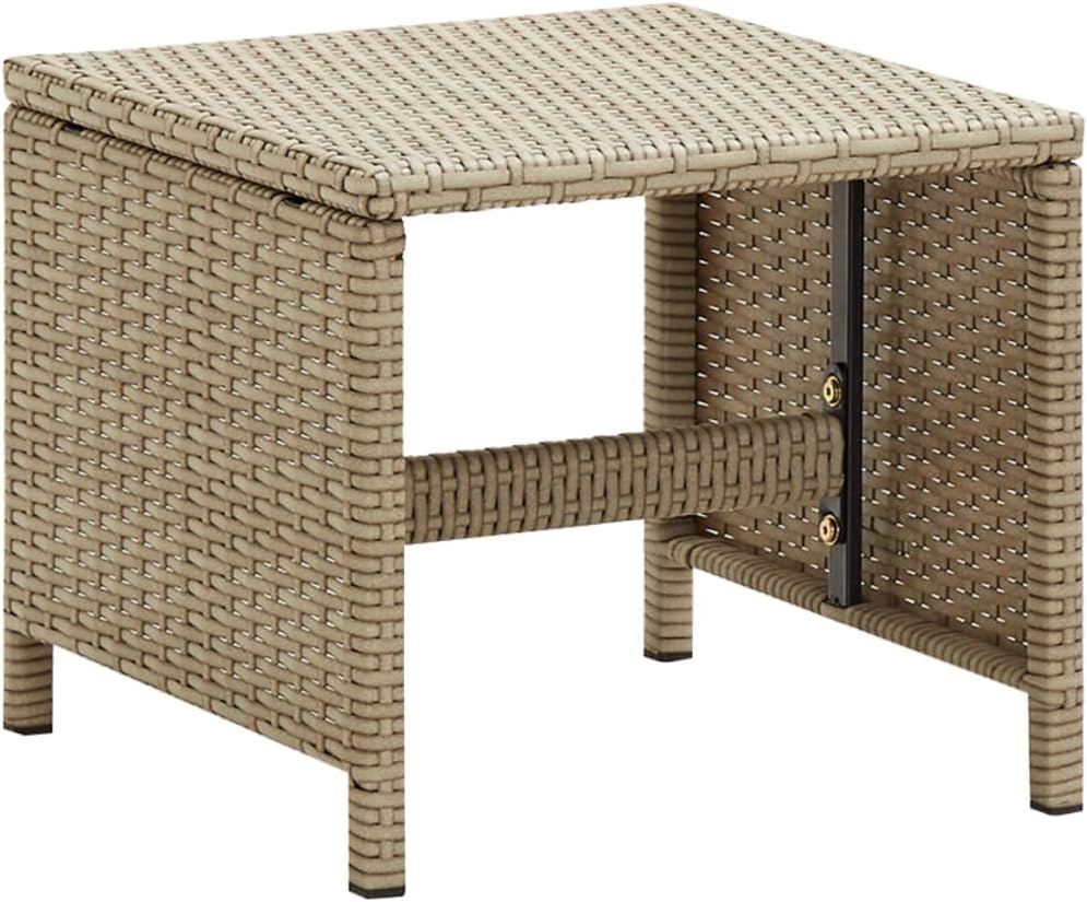 Patio Stools 2 pcs with Cushions,Outdoor Dining Stools,Balcony Furniture,Garden Stools,Comfortable Farmhouse Stools,Fits Tearoom,Bars and Cafes,Dining Room,Garden, Porch, Poly Rattan Beige