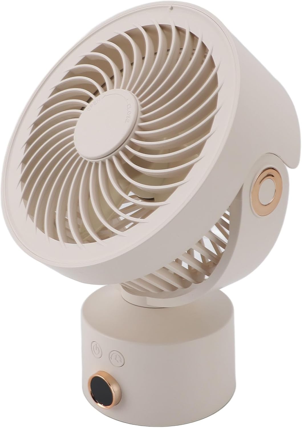 Air Circulator Desk Fan, Portable USB Rechargeable, Apricot Color with Battery Operated, 4H Timer, Oscillating Table Fan - Wide Coverage, Nature Wind Simulation, Ideal for Home (Apricot)