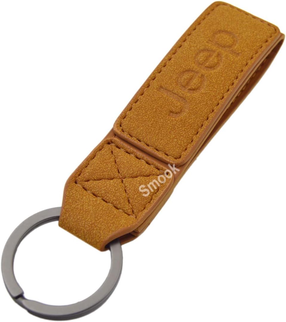 Luxury 2 Layer Real Leather Key Chain Ring for Jeep Wrangler Unlimited JK Cherookee Rubicon Liberty Patriot Latitude Trail