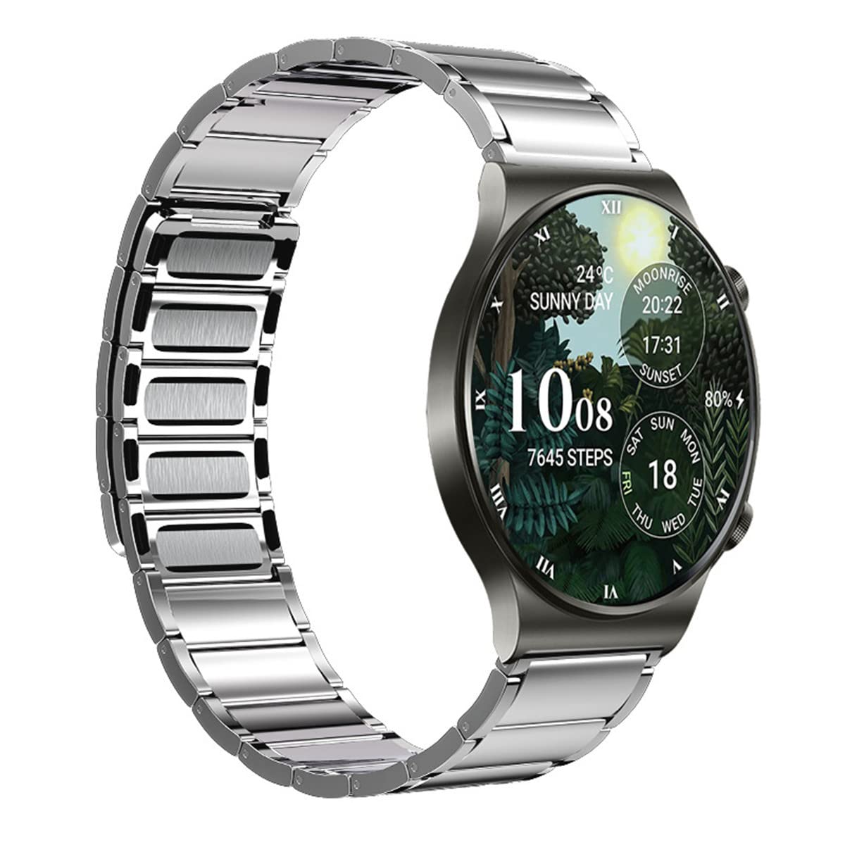 Amazfit Stratos 2, cinturino in acciaio inox, chiusura magnetica, ventilata, cinturino di ricambio intelligente per Samsung Amazfit Stratos 2 22 mm, argento