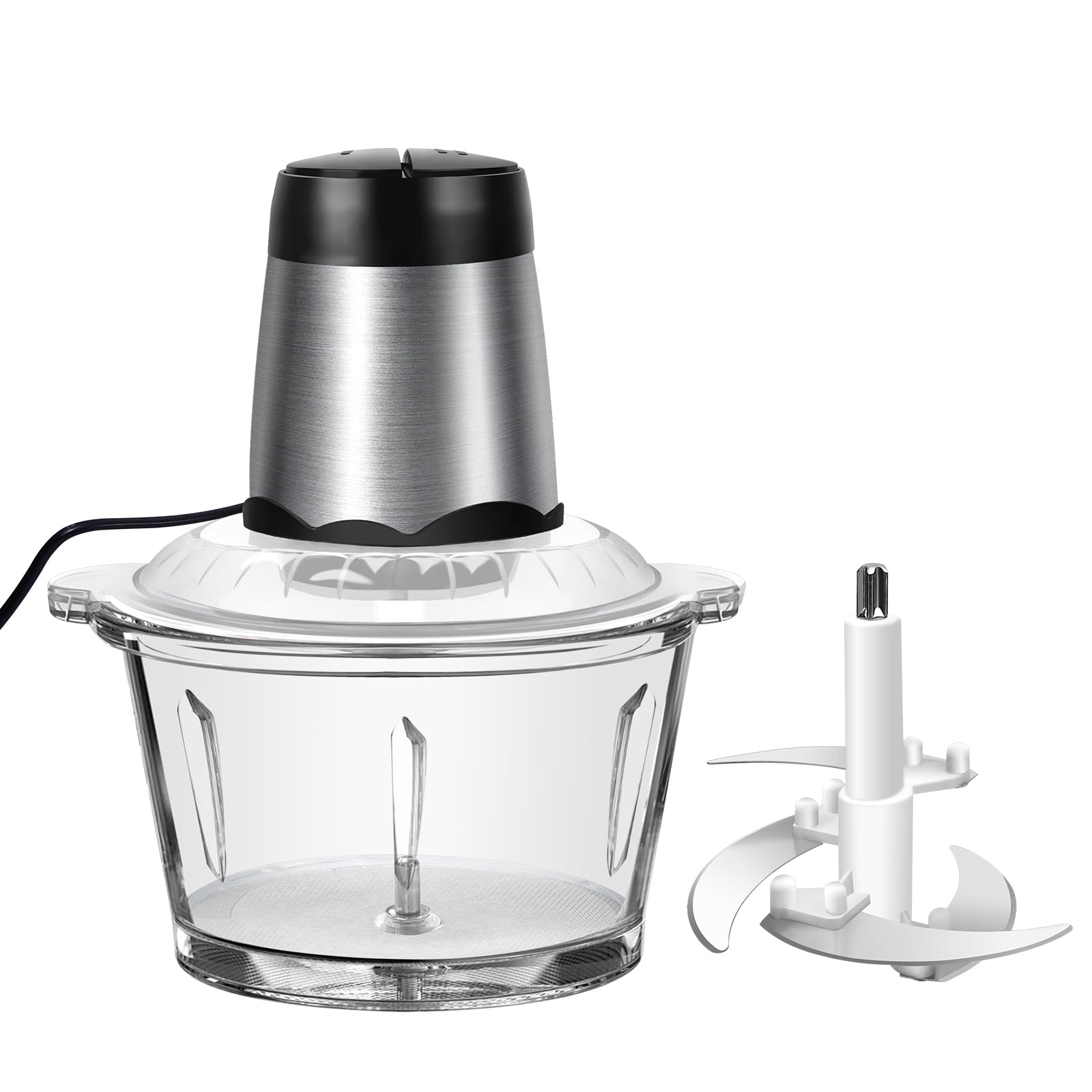 2L Meat Grinder Electric Multi Blender, Food Chopper Fruit & Vegetable Processor Meat Grinder with 4 bi-Level Blades for Meat Vegetable Fruit, 2 Speeds