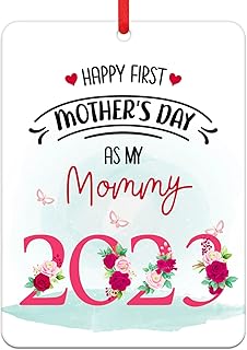 WaaHome First Mothers Day Keepsake Gifts for Mom, 2023 Happy 1st Mothers Day As My Mommy Christmas Ornaments Gift Present for First Time Mom New Mom Mommy Mother to be