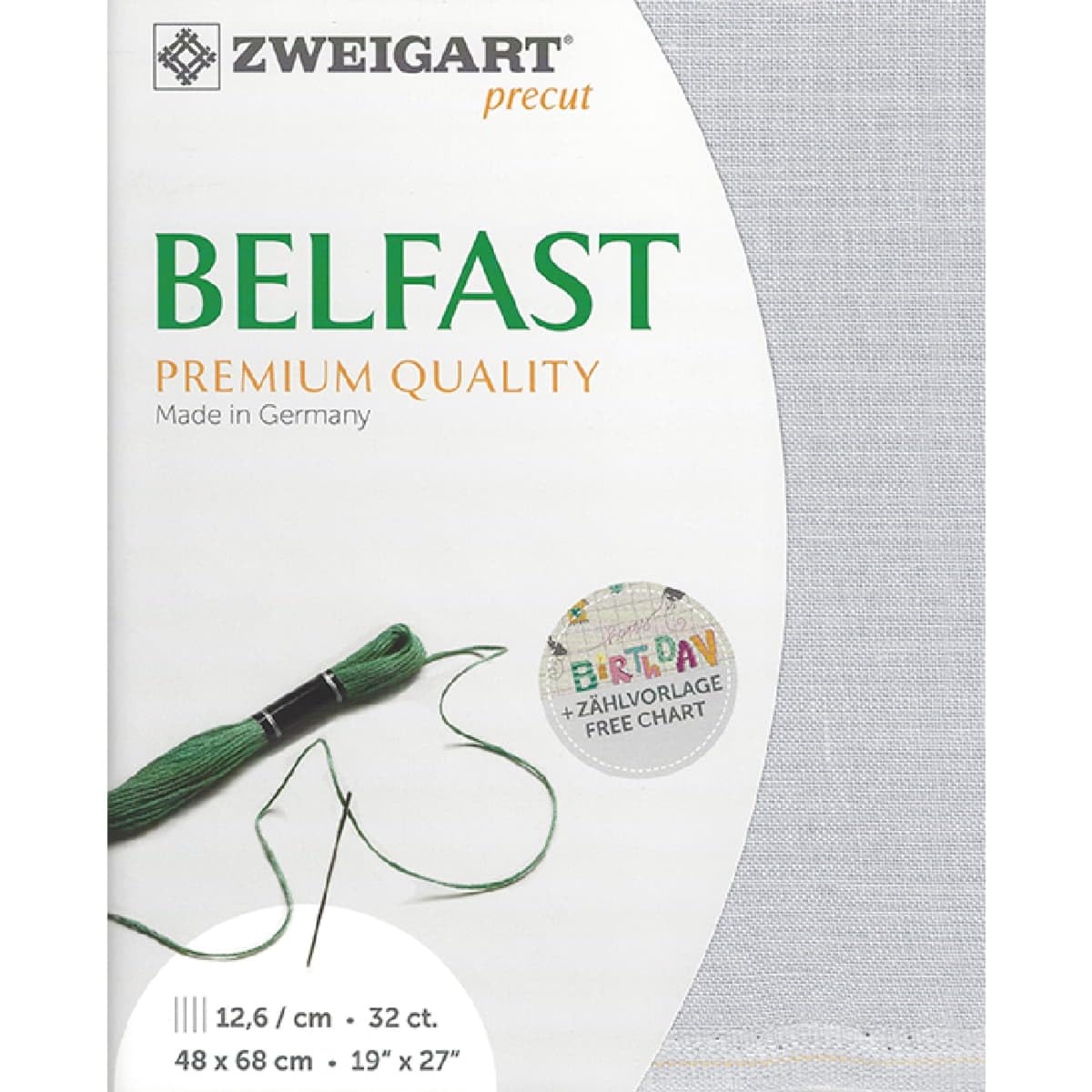 Zweigart Taping Belfast col.705 coupon tissu lin broderie point de croix mercerie créative