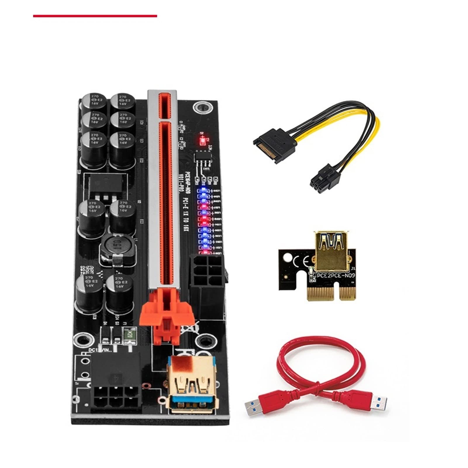 1-10ピースライザー011 011 01S PRO PCIe PCI E.特急 PCI-E 16xライザー gビットコインミンター PCIe 4.0  X4 /X8からX16ライザーカードコンバーター/X1690度直角スロットPCI-EGen4 PCコンピューター用拡張アダプターカード|  Alibaba.com