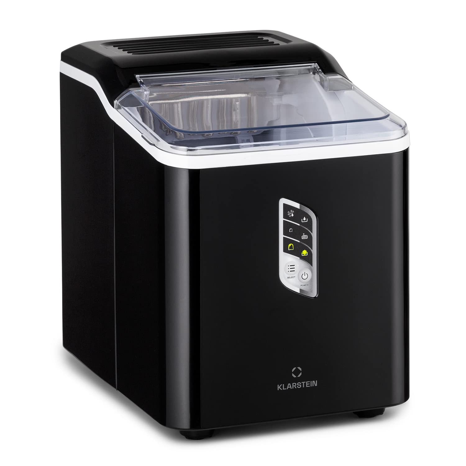 Klarstein Machine a Glacons pour la Maison, Capacité de 1,5L, Fabrique Rapidement Jusqu'à 12kg de Glacons, Machine a Glaces Petits et Grands Glaçons en Forme de Balles, Autonettoyante, Ice Maker
