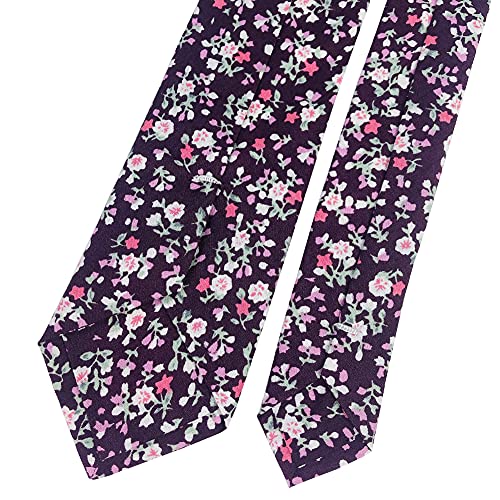 Image of Mantieqingway Men's Cotton Floral Neck Tie 2.56'' Printed Skinny Tie