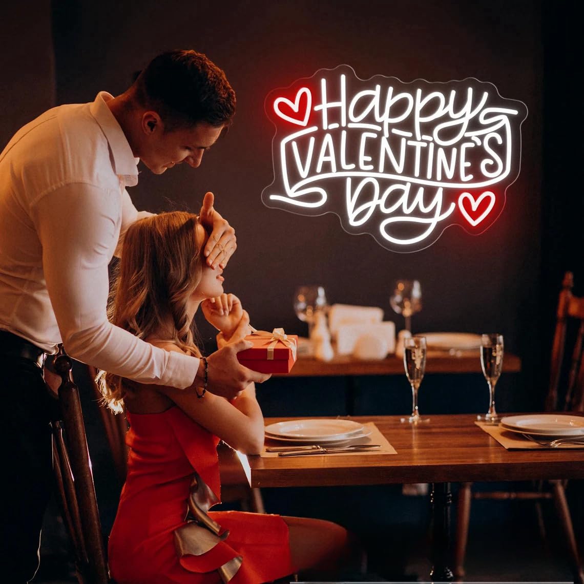 Happy Valentine's Day neonowy znak niestandardowy neonowy znak walentynkowy romantyczny LED neonowe światło sypialnia dom dekoracja ścienna dekoracja imprezowa spersonalizowany prezent