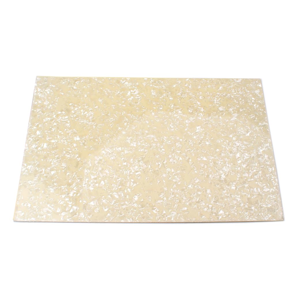 Guitar Pickguard Blank Material, 17.3x11.4 IN Pick guard DIY Sheet Scratch Plate Backplate for Strat Tele Electric Guitar 29x44cm (Aged Pearl)