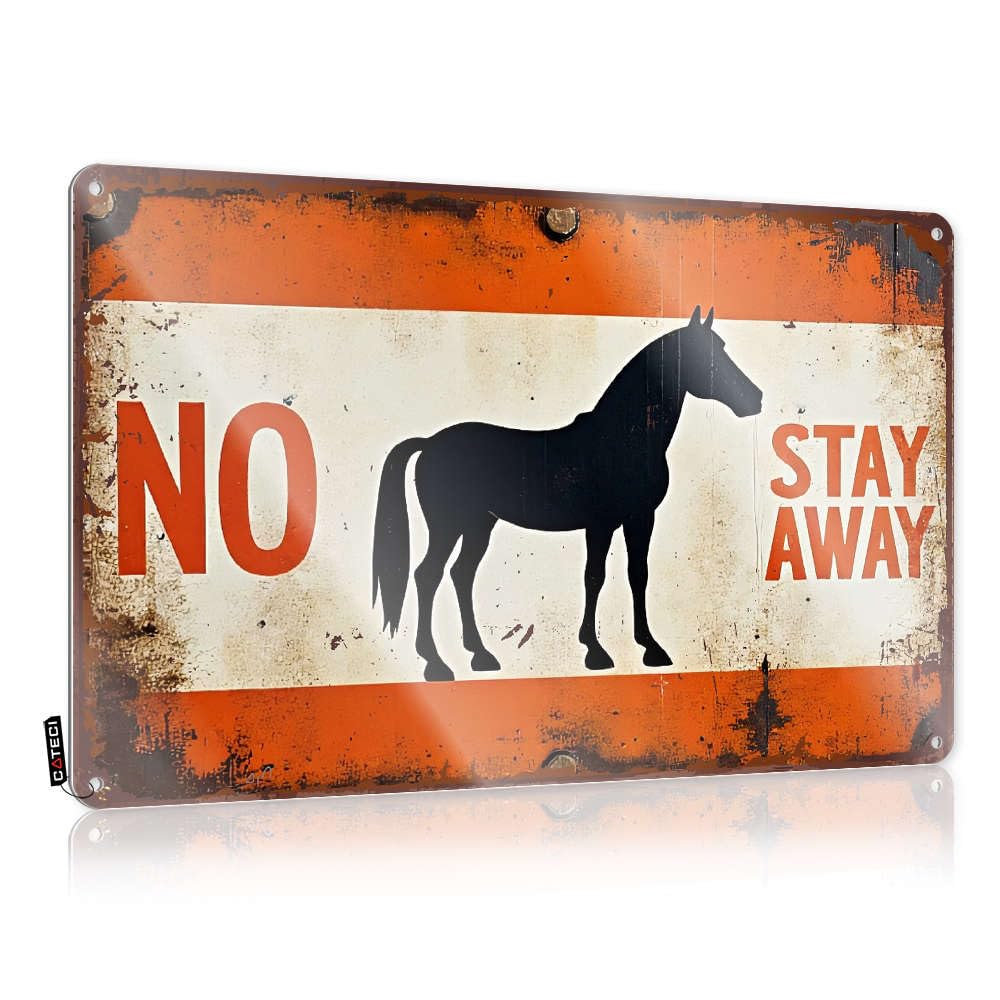 Beer Decorations For Man Cave No Horses - Stay Away. Tin Sign Bar Sign Metal Vintage Tin Signs Funny(30X40CM)