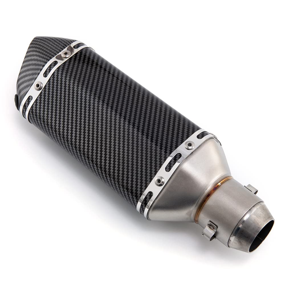 36mm 51mm Moto Silenziatore di Scarico Tubo Universale di Scarico Slip sul Silenziatore Compatibile con ATV Dirt Bike Street Bike Scooter (Carbonio)