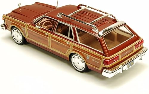 Miniatura 5 de Chrysler Lebaron Town & Country Wagon 1979, rojo con revestimiento Woodie Motormax 73331-1/24 escala modelo de auto fundido a troquel