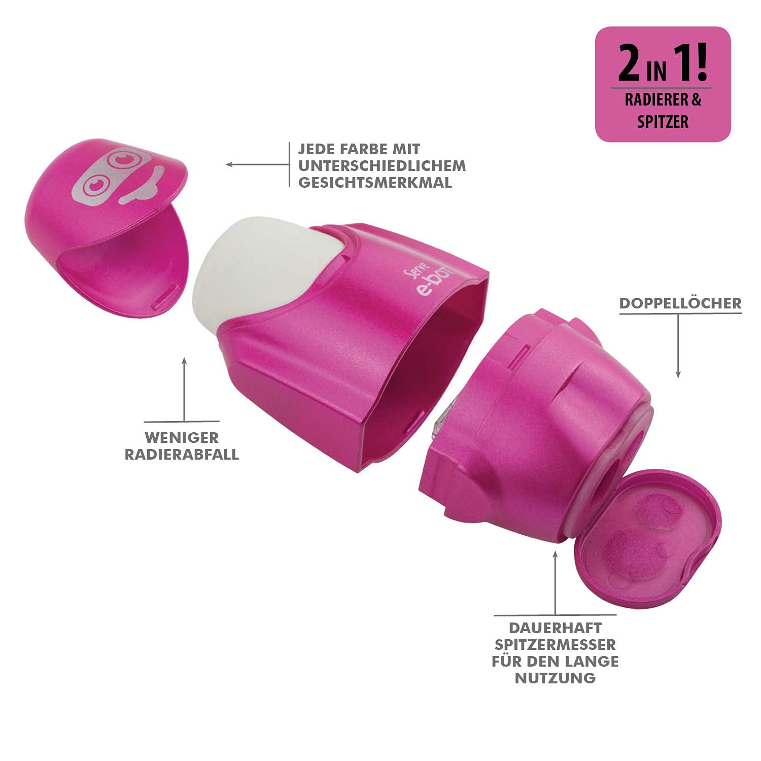 Serve E-Bot Silgili Kalemtiras Metalik Pembe Tekli