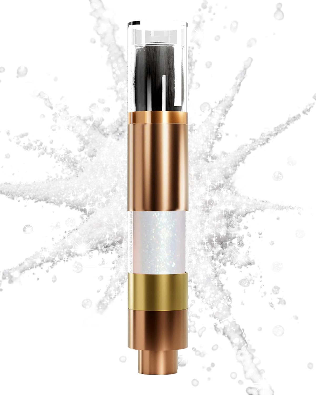 Highlighter Powder with Brush | 3D Contouring & Radiant Glow for Face, Body & Hair | Pearlescent Shimmer, Long-Lasting & Buildable Coverage | Women’s Makeup for Daily & Special Occasions