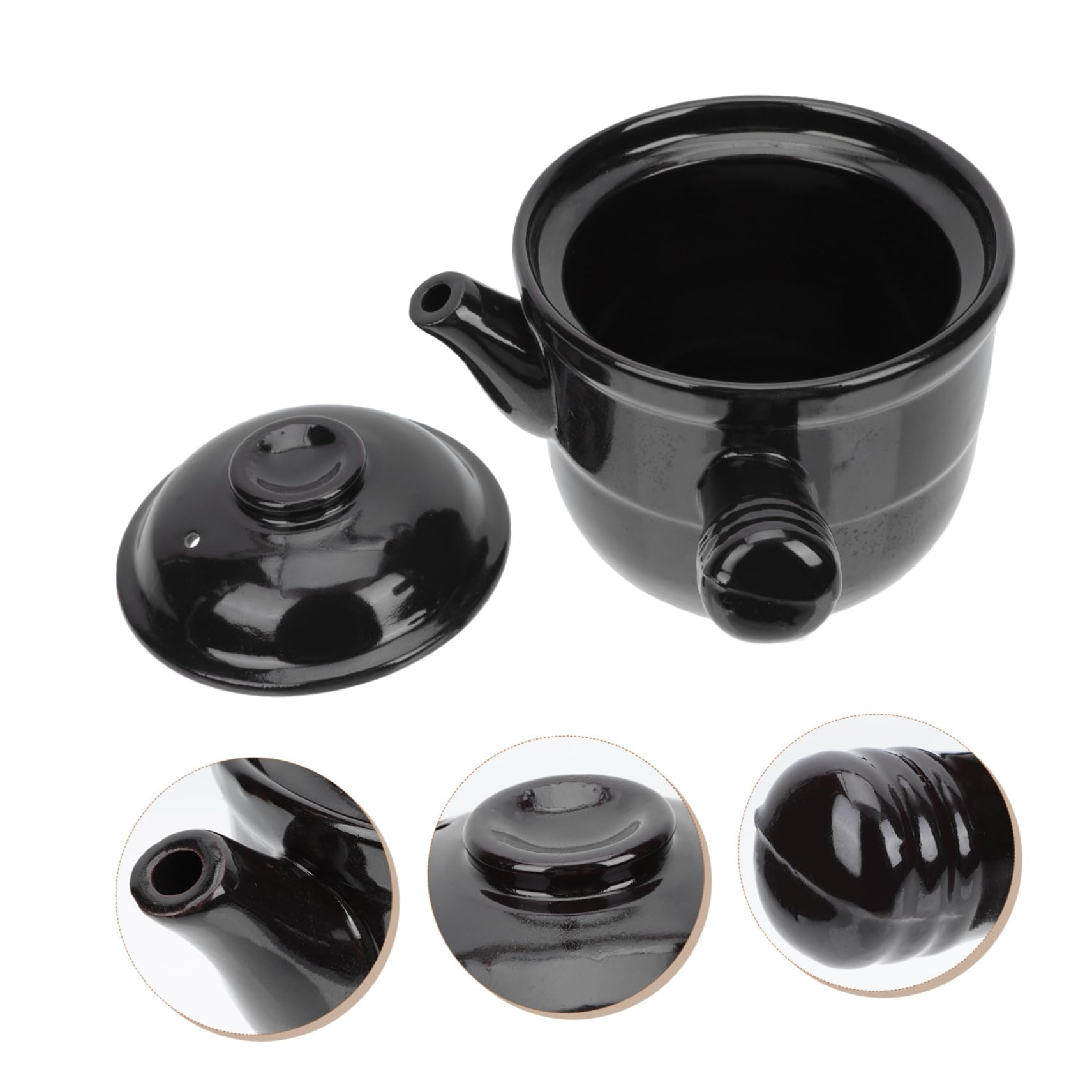 Mikinona Ceramiczny Garnek Do Gotowania Herbaty Ziołowej Tradycyjny Chiński Garnek Do Medycyny i Gulaszów z Ergonomicznym Uchwytem Losowy Kolor