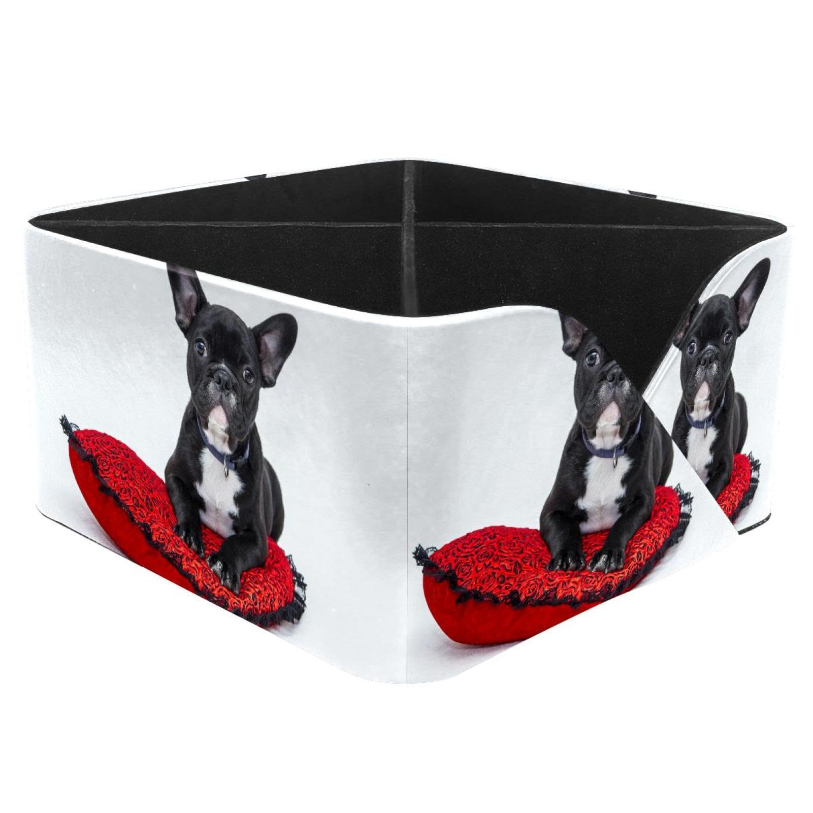 KengjuTesu Bulldog Desktop Organizer Pen Holder, Rectangular Pencil Cup for Office, Study and Makeup Stations