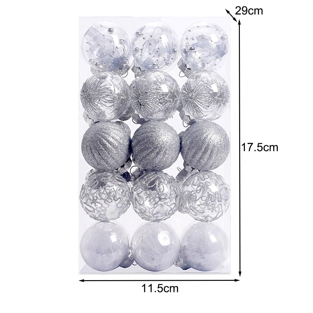 30 palline di Natale, 6 cm, mix di plastica infrangibile