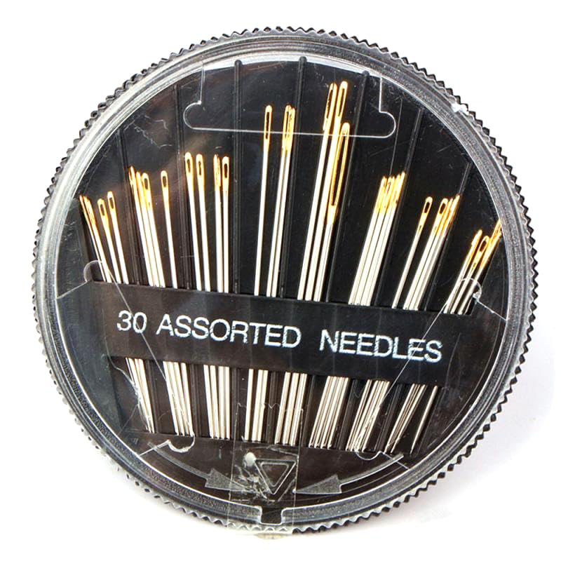 Generic 30-Piece Hand Sewing Needles Set - Embroidery, Craft Quilting Needles with Gold Tail Stitches, Ideal for Leather, Denim, Silk, Canvas, and Cotton - includes Needle Plate Case, Black