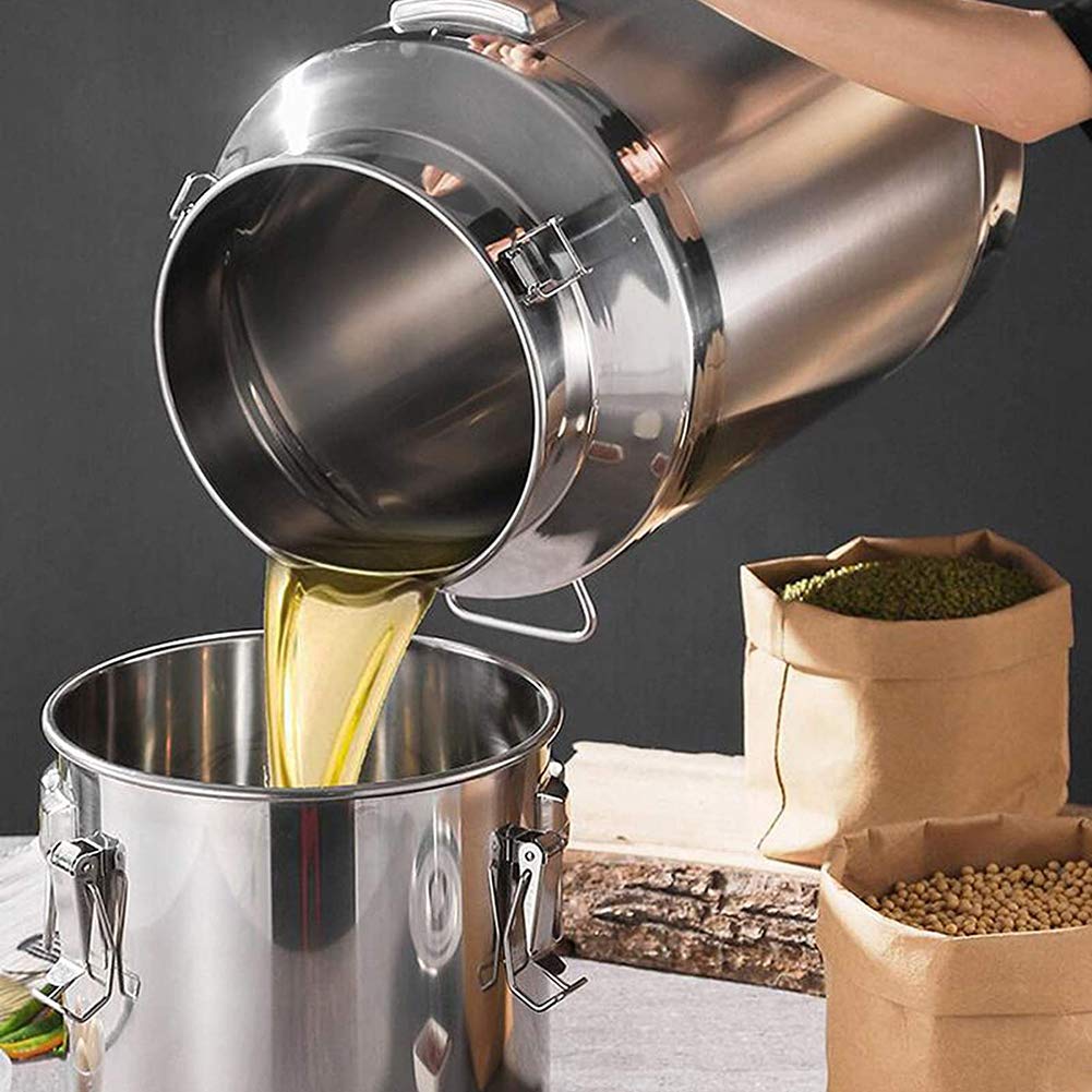 Lata de leche de acero inoxidable de grado alimenticio de 15 L, cubo de vino, jarra de aceite y botella de agua para almacenamiento de líquidos, contenedor versátil y a prueba de fugas