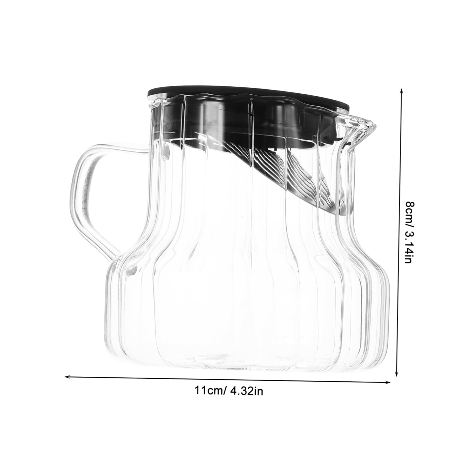 Unomor Glass Coffee Carafe with Lid Pitcher for Brewing Coffee Tea and Infused Water Modern Vertical Stripes Design for Home Gatherings and Daily Use